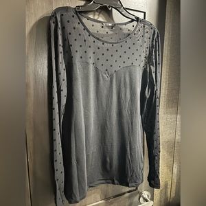 H&M Top with sheer neck & sleeves